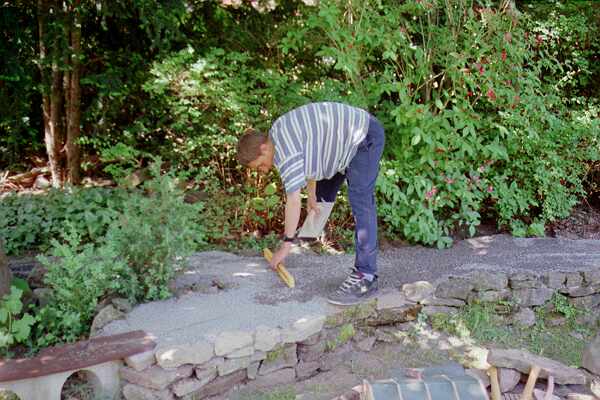 Ausrichten Oberflche mittels Wasserwaage